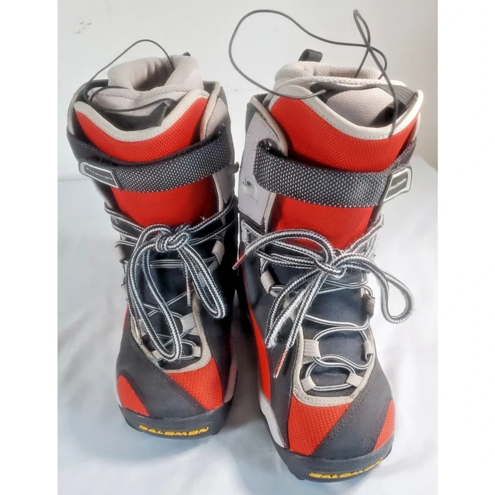 Salomon Ivy Auto Fit Snowboarding Boots Red Gray Black Women's Size 4.5